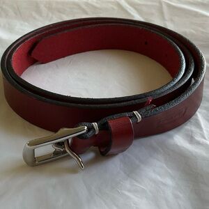 COACH Cowhide 8566 Leather Belt Deep Red Solid Brass Buckle Sz Large